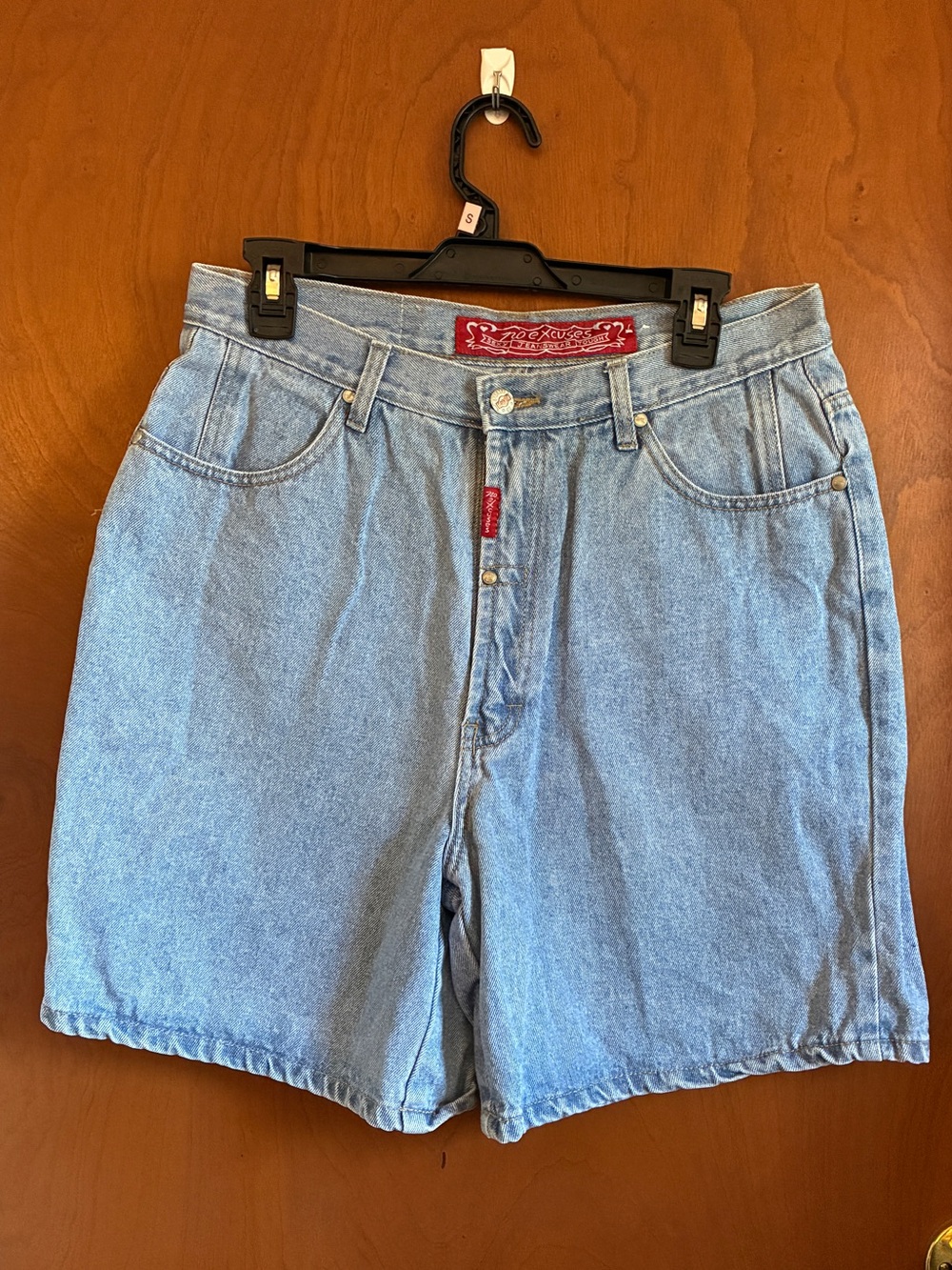 Women's Light Blue Denim High-Rise Jean Shorts